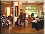 Loundges and fireplace